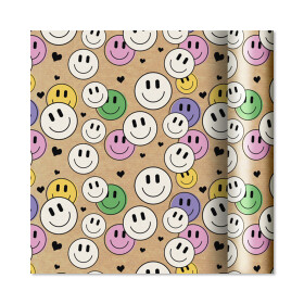 Dárkový papír Kraft - role 2 m × 70 cm - Barevní smajlíci - Albi