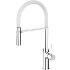 Laveo - Pola - stojánková dřezová baterie U, chrom/ bílá BAP_678D