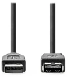 Nedis USB-A (M) - USB-A (F) 3.2 Gen1 3m černá / Prodlužovací kabel / 5 Gbps / kulatý (CCGL61010BK30)