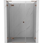 MEXEN/S - Lunar L sprchové dveře křídlové levé 150, transparent, růžové zlato 834SL-150-050-60-00-L