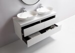 CERANO - Koupelnová skříňka Carole + deska pod umyvadlo Navira Pro - 36 mm - bílá matná - 120x51,6x46 CER-668264
