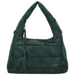 Trendy dámská koženková kabelka na rameno Coveri Ellisa, tmavě zelená
