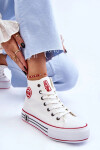 Dámské vysoké textilní tenisky na platformě Big Star LL274185 Bílá