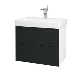 Dřevojas - Koupelnová skříňka VARIANTE SZZ2 70 pro umyvadlo Laufen Pro S - N01 Bílá lesk / L03 Antracit vysoký lesk 163907