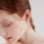 Vánoční stříbrné náušnice Sněhová vločka, Zlatá