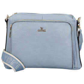 Trendy dámská koženková crossbody kabelka Chiara, světle modrá