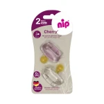 NIP CHERRY Šidítko kaučuk velikost 2 (6m+) červená/hnědá 2ks (NIP38884-51)