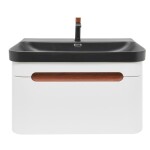 Koupelnová skříňka s umyvadlem a baterií SAT Fusion 77,5x43x45 cm bílá matná mat SATFUSION80WBKMBA SATFUSION80WBKMBA