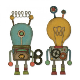 SIZZIX Thinlits vyřezávací kovové šablony - roboti 14 ks