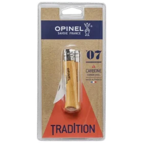Opinel 7 kapesní nůž zavírací 8 cm / karbonová čepel / dřevěná rukojeť (622)