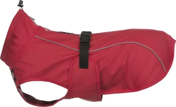 TRIXIE Vimy pláštěnka pro psy S 40 cm červená / Polyuretan / Reflexní prvky / Vodotěsné zipy na vodítko (TX-680223)