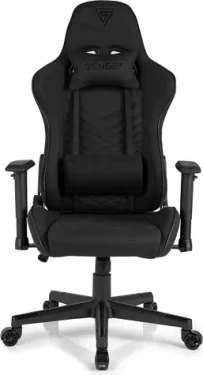 SENSE7 Spellcaster černá / Herní židle / Látka / nastavitelná / pojezdová kolečka / nosnost 150 kg (5902659841537)
