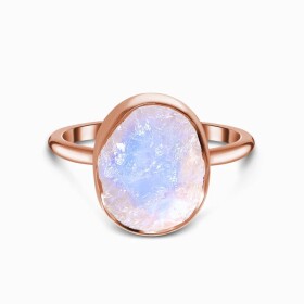 Royal Fashion prsten 14k zlato Vermeil GU-DR23090R-ROSEGOLD-MOONSTONE Velikost: 6 (EU: 51-53)