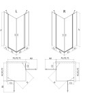 MEXEN/S - Mist L Duo sprchový kout dveře křídlové 105 x 100, černá dekor, černá 8A4L-105L-100P-70-77