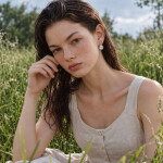 Náušnice s krystalem Ofelia - chirurgická ocel, Stříbrná