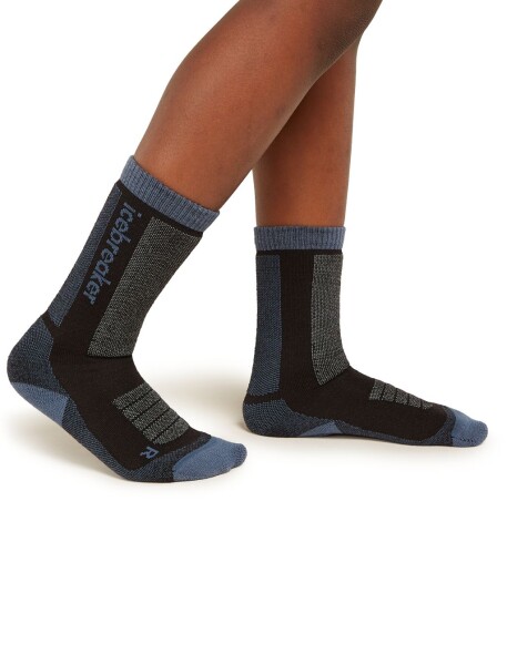 Dětské merino turistické ponožky ICEBREAKER Kids Ski+ Medium OTC, Black/Dawn/Graphite velikost: 24-26 (S)