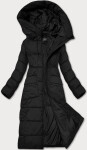 Černá dlouhá dámská zimní prošívaná bunda Libland (7767) odstíny černé XL (42)