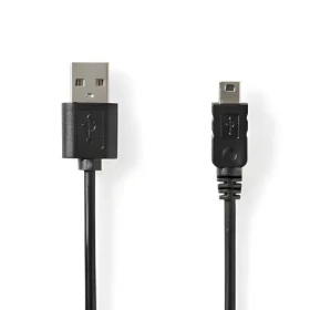 Nedis USB kabel USB-A - Mini 5-pin černá 2m / Kabel USB / USB-A - Mini 5-pin / 480 Mbps / Poniklované (CCGL60301BK20)