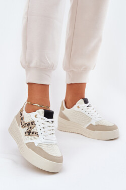 Dámské Sportovní Boty Na Platformě Leopardí Béžové Lorori 36