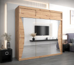 Šatní skříň Abi Mo s nástavcem Barva korpusu: Dub Sonoma, Rozměry: 150 cm, Dveře: Černá