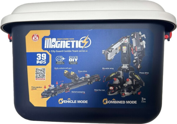Magnetická stavebnice Magcars Strážci města, 39 dílů