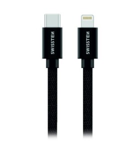 Swissten Kabel Textile USB - C/Ligh 1,2m, černý