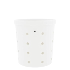 Bastion Collections Keramická nádoba na česnek Black Heart, bílá barva, keramika