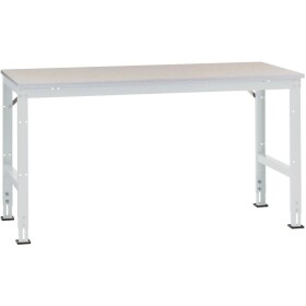 Manuflex AU6099.7035 Pracovní Přístavný stůl Univerzální standardní s PVC dekorační deska, Šxhxv = 1750 x 1000 x 760-870 mm šedobílá (RAL 7035)