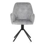 Židle jídelní a konferenční, stříbrná látka v dekoru žíhaného sametu, kovové černé nohy