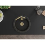 MEXEN/S - Diego granitový dřez 1 488 x 480 mm, černá/zlatý metalik, + zlatý sifon 6512481000-75-G