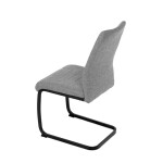 Židle jídelní, stříbrná látka, černé kovové nohy