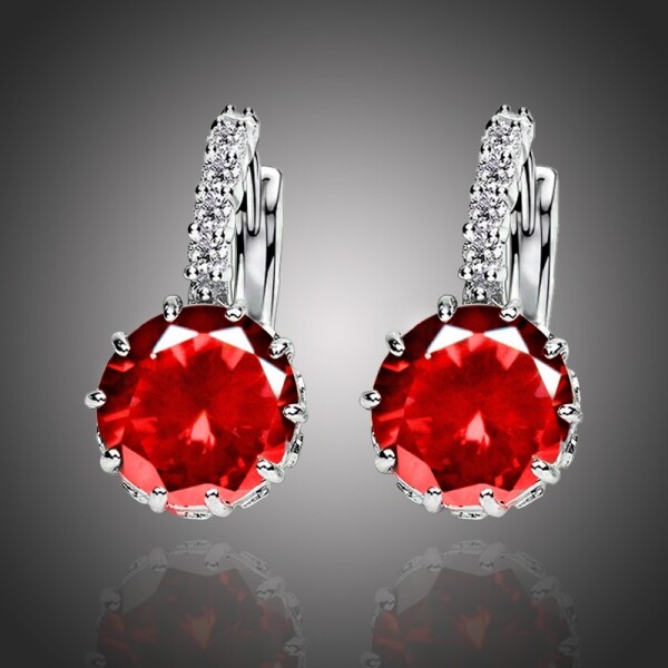 Náušnice Swarovski Elements Bernadette Light Garnet, Červená