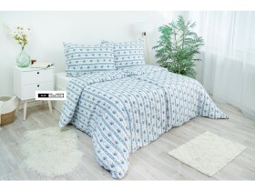 Stanex Ložní povlečení krepové Retro modré (LS249) ROZMĚR: 140x200 cm + polštář (90x70 cm)