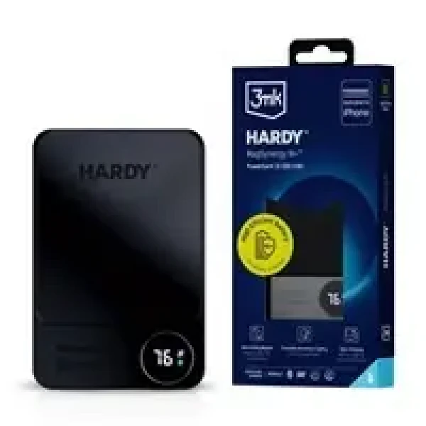3mk HARDY MagSynergy Ni+ 10000mAh černá / Bezdrátová Powerbanka / USB-C / Lightning (5903108541398)
