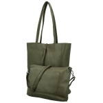 Trendy dámský koženkový set kabelek Alisia, olivově zelený