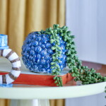 Bloomingville Keramický obal na květiny Susannah Blue, modrá barva, keramika