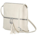 Stylová dámská koženková crossbody Kira, krémová