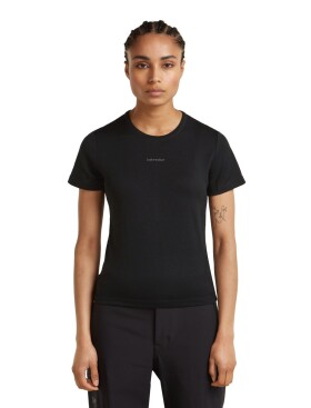 Dámské merino triko s krátkým rukávem ICEBREAKER Wmns 200 Tech Lite SS Crop Slim Tee, Black velikost: L