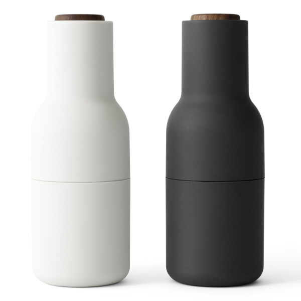 Audo Copenhagen Mlýnek na sůl a pepř Bottle Ash/Carbon Walnut – set 2 ks, šedá barva, černá barva, bílá barva, kov, plast, keramika