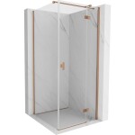 MEXEN/S - Mist H T sprchový kout dveře křídlové pravá 85 x 85, transparent, měď kartáčovaná 8A5T-085-085-65-00-P