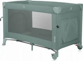 LIONELO Postýlka cestovní Ellen 3v1 Green Sage / přistýlka k posteli / do 15 kg / 2 kolečka s brzdou (LO-ELLEN GREEN SAGE)