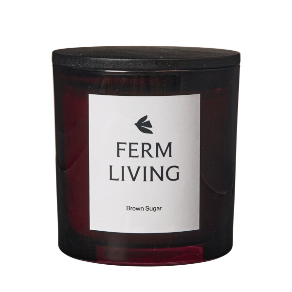 Ferm Living Vonná svíčka Vitto Brown Sugar, hnědá barva, sklo
