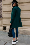 Dámský kabát 184493 - PLA0012 tmavě zelený - Roco Fashion 46