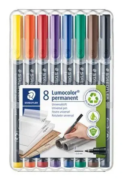 Staedtler Lumocolor permanent F / Popisovač / sada 8 ks / 8 barev / stopa 0,6 mm (318 WP8)