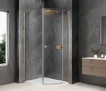 POLYSAN - GLOBE COPPER MATT čtvrtkruhový sprchový kout 800x900, čiré sklo, pravé GB2890RPG
