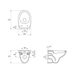CERSANIT - Set B980 SYSTEM 40 MECH WHB412 PP S.C., tlačítko chrom lesk S701-767
