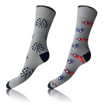 Veselé ponožky 2 páry CRAZY SOCKS 2x - BELLINDA - šedá 39 - 42