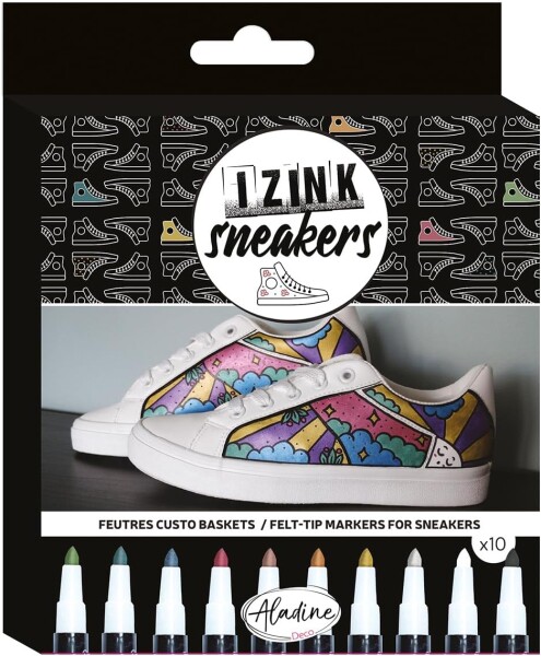 Aladine Aladine, 85534, Izink Sneakers, sada akrylových popisovačů k dekoraci tenisek, 10 ks
