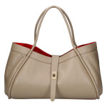 Luxusní kožená kabelka do ruky Valentina, tmavě béžová