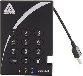 Apricorn Aegis Padlock 1TB černá / Externí HDD / 2.5 / šifrování 256-bit AES / USB 3.0 (A25-3PL256-1000)